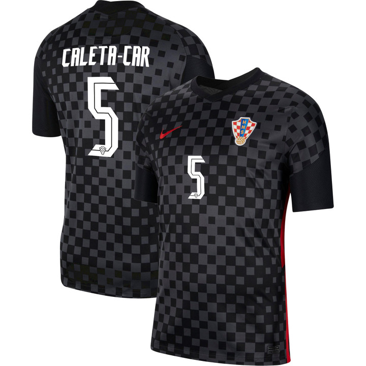 Croatia National Team 2022 Qatar World Cup Duje Caleta-Car #5 Black Away Men Jersey