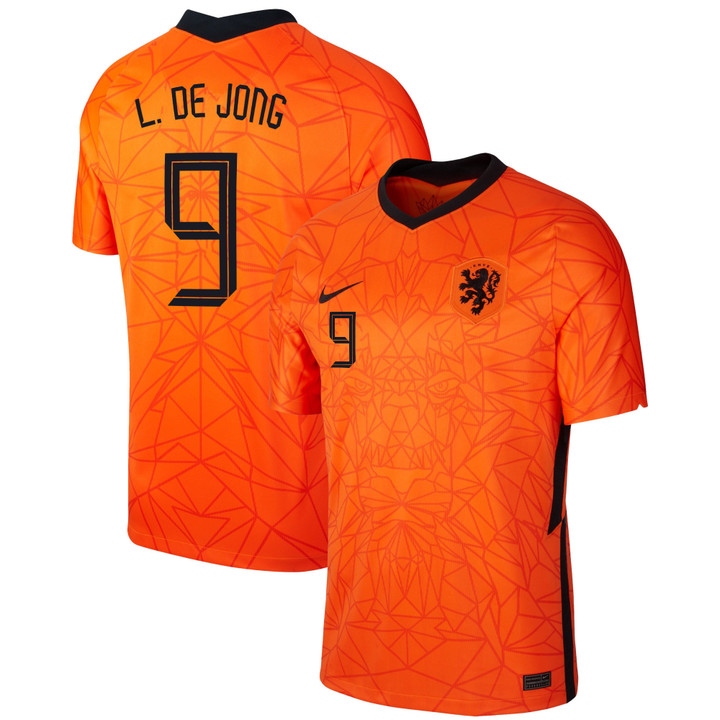 Netherlands National Team 2022 Qatar World Cup Luuk de Jong #9 Orange Home Men Jersey