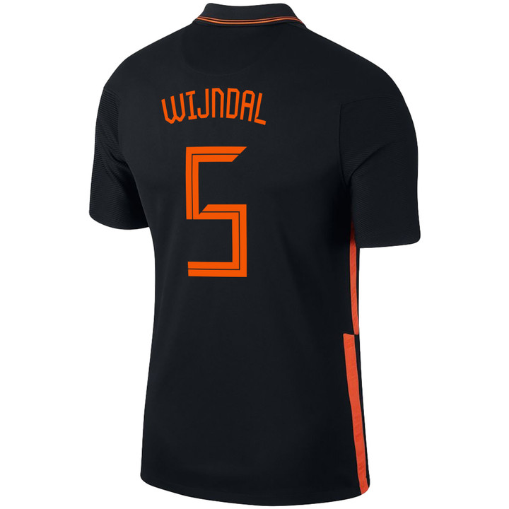 Netherlands National Team 2022 Qatar World Cup Owen Wijndal #5 Black Away Men Jersey