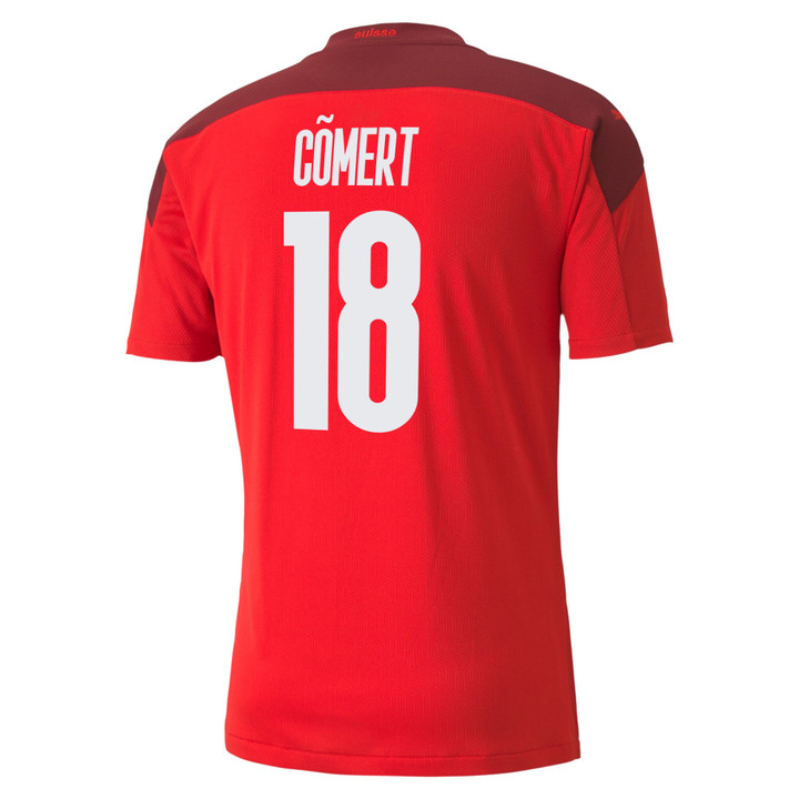 Switzerland National Team 2022 Qatar World Cup Eray Comert #18 Red - Garnet Home Men Jersey
