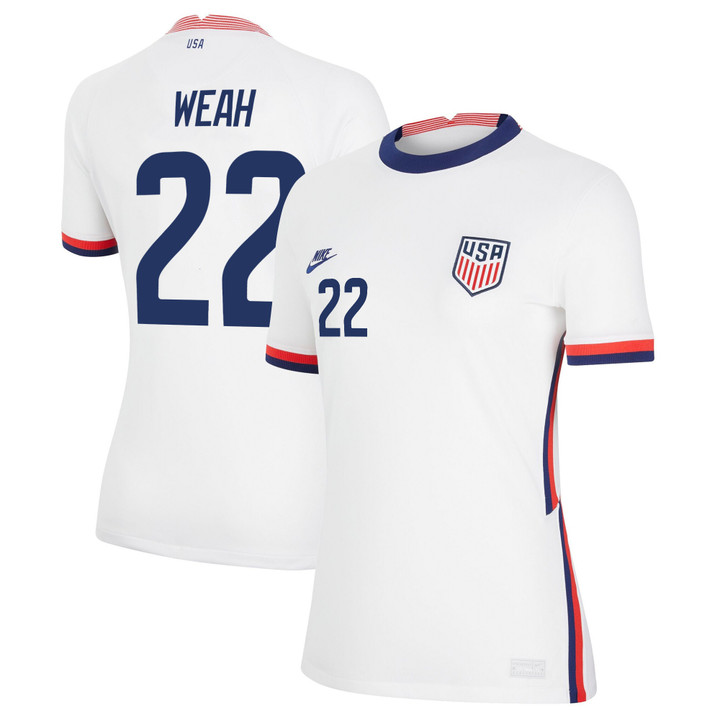 USA National Team 2022 Qatar World Cup Timothy Weah #22 White Home Women Jersey