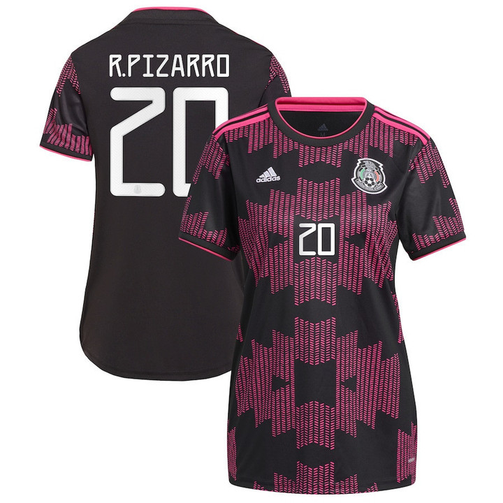 Rodolfo Pizarro #20 Mexico National Team 2022 Qatar World Cup Rosa Mexicano Women Jersey - Black