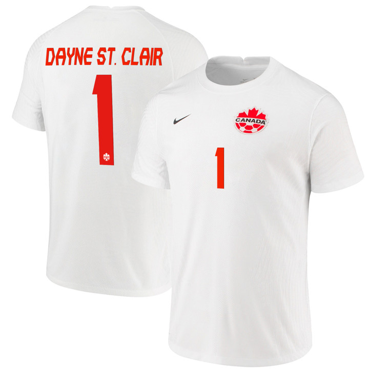 Canada National Team 2022 Qatar World Cup Dayne St. Clair #1 White Away Men Jersey - New