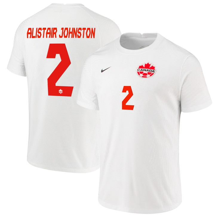 Canada National Team 2022 Qatar World Cup Alistair Johnston #2 White Away Men Jersey - New