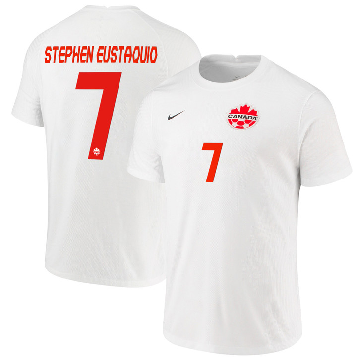 Canada National Team 2022 Qatar World Cup Stephen Eustaquio #7 White Away Men Jersey - New