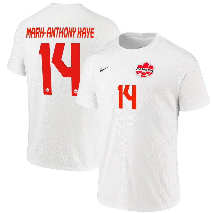 Canada National Team 2022 Qatar World Cup Mark-Anthony Kaye #14 White Away Men Jersey - New