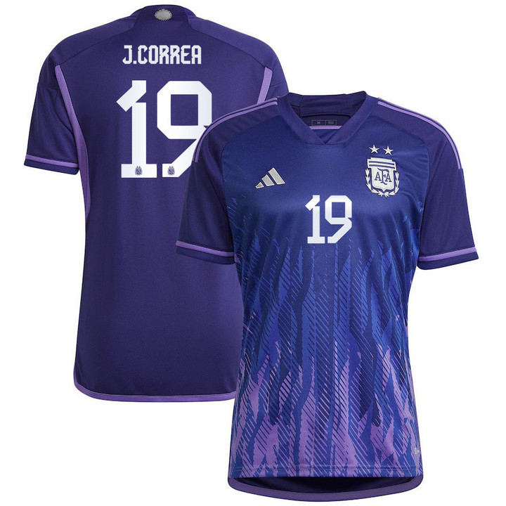 Argentina National Team 2022-23 Qatar World Cup Joaquin Correa #19 Away Women Jersey - Dark Blue & Light Purple