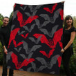 Bat Halloween Gift Fleece Blanket - Quilt Blanket