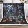 Halloween Witch Ghost Graveyard Sherpa Fleece Blanket