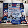 To My Grandson Ice Hockey Fleece Blanket - Quilt Blanket Gift For Grandson | Family Blanket