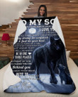 Wolf Remember How Much I Love You - Mom To Son Fleece Blanket - Quilt Blanket - Gift For Son