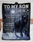 Wolf Remember How Much I Love You - Mom To Son Fleece Blanket - Quilt Blanket - Gift For Son