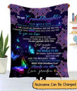 Personalized To My Granddaughter Once Upon A Time Butterfly Fleece Blanket