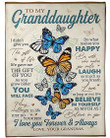 To My Granddaughter I Didn't Give You The Gift Of Life, Life Gave Me The Gift Of You Butterfly Fleece Blanket