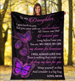 To My Daughter Blanket I Gave Birth To You But You Came With No Instructions Butterfly Fleece Blanket, Gift For Daughter