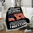 Veteran Blanket, Gift For Veteran's Day, Gift For Dad Grandpa, I Am A Grumpy Veteran I Don't Care Fleece Blanket