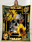 Skull Sunflower Butterfly Hippie Sherpa Blanket