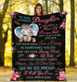 Daughter Blanket, Gift For Daughter, To My Dearest Daughter You Have A Heart Of Precious Gold Elephant Fleece Blanket