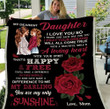 Personalize Blanket My Dearest Daughter I Love You So I Thank God Each Day For You, Gift For Daughter Fleece Blanket