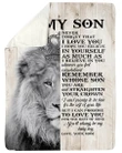 Never Forget That I Love You-Lion Crown Mom To Son Fleece Blanket - Quilt Blanket | Gift For Son