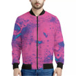 Pink And Blue Acid Melt Print Men's Bomber Jacket