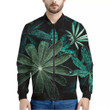 Fresh Tropical Leaf Print Men's Bomber Jacket
