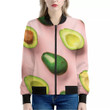 Avocado Cut In Half Pattern Print Women's Bomber Jacket