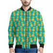 Pineapple Emoji Pattern Print Men's Bomber Jacket