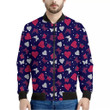 Girly Heart And Butterfly Pattern Print Men's Bomber Jacket