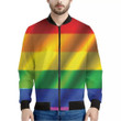 LGBT Pride Rainbow Flag Print Men's Bomber Jacket