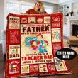 Personalized Teacher Dad Special To Be A Teacher Dad Quilt Blanket Great Customized Blanket Gifts For Birthday Christmas Thanksgiving Father'S Day