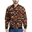 Roasted Coffee Bean Print Men's Bomber Jacket