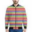 Colorful Aztec Tribal Pattern Print Men's Bomber Jacket