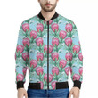 Pink Protea Pattern Print Men's Bomber Jacket