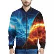 Fire And Ice Energy Print Men's Bomber Jacket