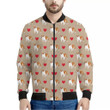 Love English Bulldog Pattern Print Men's Bomber Jacket