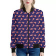 4th of July American Flag Pattern Print Women's Bomber Jacket