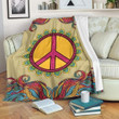 Yellow Hippie Peace Sherpa Fleece Blanket