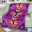 Artistic Purple Butterfly Fleece Blanket