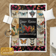 Peace Love Butterfly Personalize Custom Name Blanket