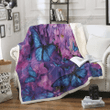 Violet Butterfly Fleece Blanket