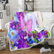 Purple Butterflies Fleece Blanket