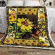 Sunflowers And Butterflies Fleece Blanket