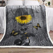 Sunflower Butterfly Umbrella Fleece Blanket