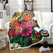 Butterfly Flower Fleece Blanket