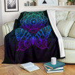 Dark Color Mandala Butterfly PriFleece Blanket