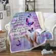 Purple Butterfly God In My Heart Fleece Blanket