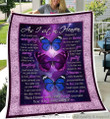 Gift For Butterfly Lover Purple Butterfly As I Sit In Heaven Sherpa And Quilt Blanket