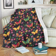 Butterfly Flower Pattern Fleece Blanket