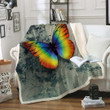 Rainbow Butterfly Fleece Blanket